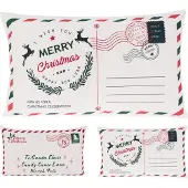 Home & Styling Kussen Kerst Envelop 50x30cm Wit wit Polyester Sierkussen