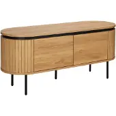 Oviala - Rechthoekige tv-kast met 2 deuren L120 cm licht houtlook - Hemera