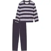 Schiesser Pyjama nachtblauw / donkergrijs / lichtroze