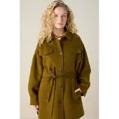 Sissy-Boy Donkergroene wollen shirt jack | Maat: S