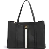 DKNY Leren schoudertas Nuri Tote Bag Black / Gold zwart