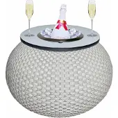 COOTAB Cooler Table 3-in-1 Loungetisch mit Edelstahl-Kühler Milano 40 cm