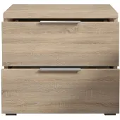Pol-Power bijzetmeubel nachtkastje 2 laden materiaal hout decoratief folie 46x43x42 cm