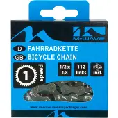 Shimano M-wave ketting single speed, 1/2x1/8 112l grijs/bruin (hangverpakking)
