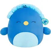 Squishmallows - Large Plush 40cm Priscilla - Blue Peacock W/Closed Eyes and Fuzzy Belly