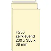 Raadhuis monsterzak - 230x350x38mm - P230 - crème - met plakstrip - 125 stuks
