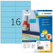 Herma Gekleurde etiketten, A4, 105 x 37 mm, blauw, permanent hechtend