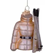 Vondels Kerstornament Glass Gold Ski Jacket 10,5 cm