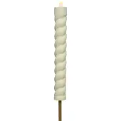 Lumineo Solar fakkel swirl dia4-H90cm wit wit Kunststof Tuinbeeld