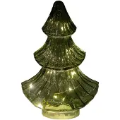 Anna's Collection LED Kerstboompje glas groen H24cm groen Glas Kerstverlichting
