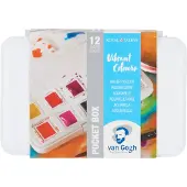 Royal Talens van Gogh aquarelverf pocketbox - 12 halve napjes - felle tinten