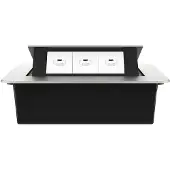 Livolo Stekkerdoos | Pop-Up | Zilver | 3-Voudige USB-C Oplader | Push Inbouw
