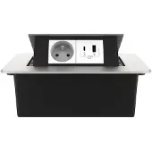 Livolo  | Zilver | 2 | Pop-Up Stekkerdoos | Push | Inbouw | France |