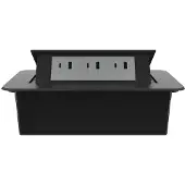 Livolo Stekkerdoos | Pop-Up | Zwart | Push | Inbouw | USB & USB-C | Grijs