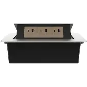 Livolo Stekkerdoos | Pop-Up | Zilver | Push | Inbouw | USB & USB-C | Goud