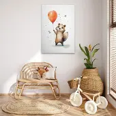 A.S. Création Canvas Cute Raccoon Orange | DD133286