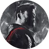 Komar Fotobehang Zelfklevend vlies - Avengers Painting Thor - Afmeting 125 x 125 cm
