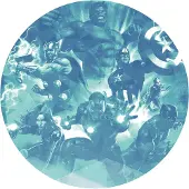 Komar Fotobehang Zelfklevend vlies - Avengers Blue Power - Afmeting 125 x 125 cm