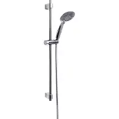 Wenko Doucheset Young Line in chroom met RVS douchestang 66cm, Douchekophouder, Douchekop Ø11cm met 5 standen en Doucheslang 150cm - Chroom