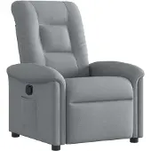 vidaXL Fauteuil verstelbaar stof lichtgrijs