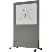 Smit Visual Mobiel whiteboard/akoestisch paneel Silva - 200x120 cm - Donkergrijs