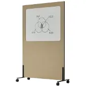 Smit Visual Mobiel whiteboard/akoestisch paneel Silva - 200x120 cm - Beige