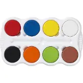 Panduro Tempera waterverf palet - 8 kleurtjes