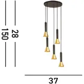 Searchlight Design hanglamp Marbles 5-lichts
