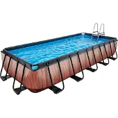 Exit Wood zwembad 540x250x100cm met zandfilterpomp - bruin
