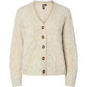Pieces Gebreid vest 'PCNINA' crème