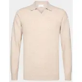 Profuomo polo lange mouw beige