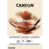 Canson Pad Graduate Mixed Media Schetsboek A3 220 g Natural