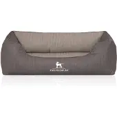 Knuffelwuff orthopedisch hondenbed Outlander van laser-gewatteerd kunstleer Donkergrijs