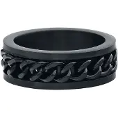 EtNox hard and heavy Ring - Mesh Steel - zwart - Maat L