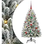 vidaXL Kunstkerstboom met 150 LED Groen en Wit 120 cm PVC en Metalen