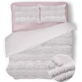 Eleganzzz Dekbedovertrek Jacquard Teddy Pluche - baby pink 200x200/220cm