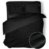 Eleganzzz Dekbedovertrek Micro Mink Leopard - black 200x200/220cm