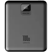 Canyon PB-2008, 20000 mAh, Power Delivery, 100 W, Donkergrijs
