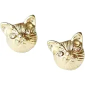 Charme Bijoux Oorbellen- Goudkleurig- poesje- Strass-