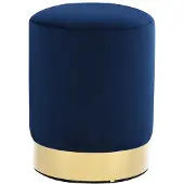 vidaXL Kruk fluweel 28 x 36 cm blauw en goudkleurig