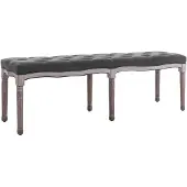 vidaXL Bankje 150x40x48 cm linnen massief hout donkergrijs