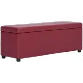 vidaXL Bankje met opbergvak 116 cm kunstleer wijnrood