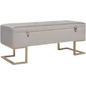 vidaXL Bankje met opbergvak 105 cm fluweel grijs