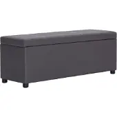 vidaXL Bankje met opbergvak 116 cm kunstleer grijs