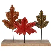 Coppens Sculptuur Leaves bruin/groen mango/metaal |