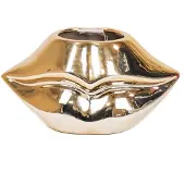 House Vitamin Pot lip ceramic gold 21x19x11cm