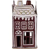 Clayre & Eef Waxinelichthouder Huis 12x12x22 cm Rood Metaal