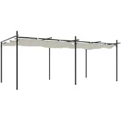 vidaXL Pergola met uitschuifbaar dak 589x292x230 crèmekleurig