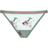 Mey String camel / jade groen / wijnrood