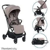 Titaniumbaby Pulse Buggy - Donker Taupe - Uitgerust met boodschappenmand - Verstelbare rugleuning